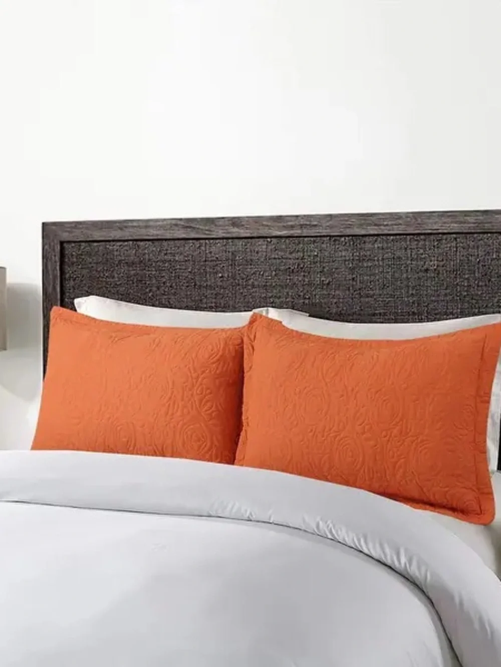 Orange Quilted 2 Pillow Shams